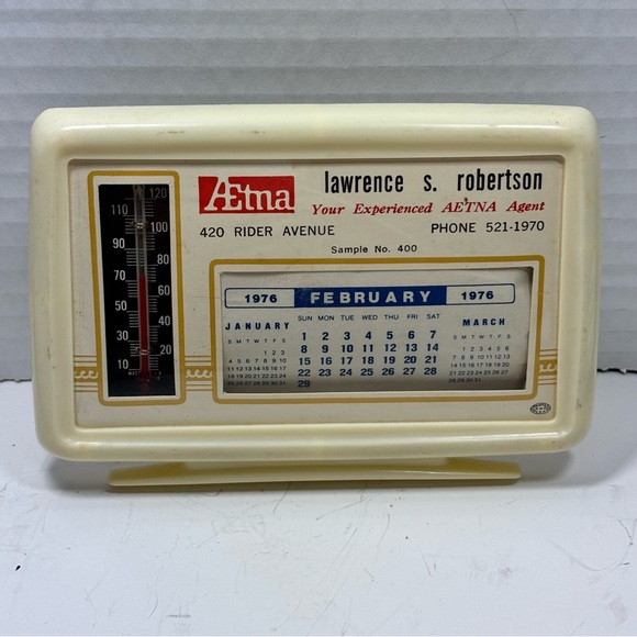Vintage 1970s Advertisement Desktop Calendar and thermometer - Picture 3 of 8